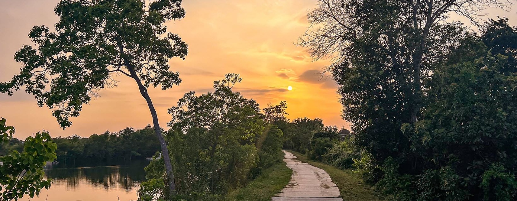 park trail along a river