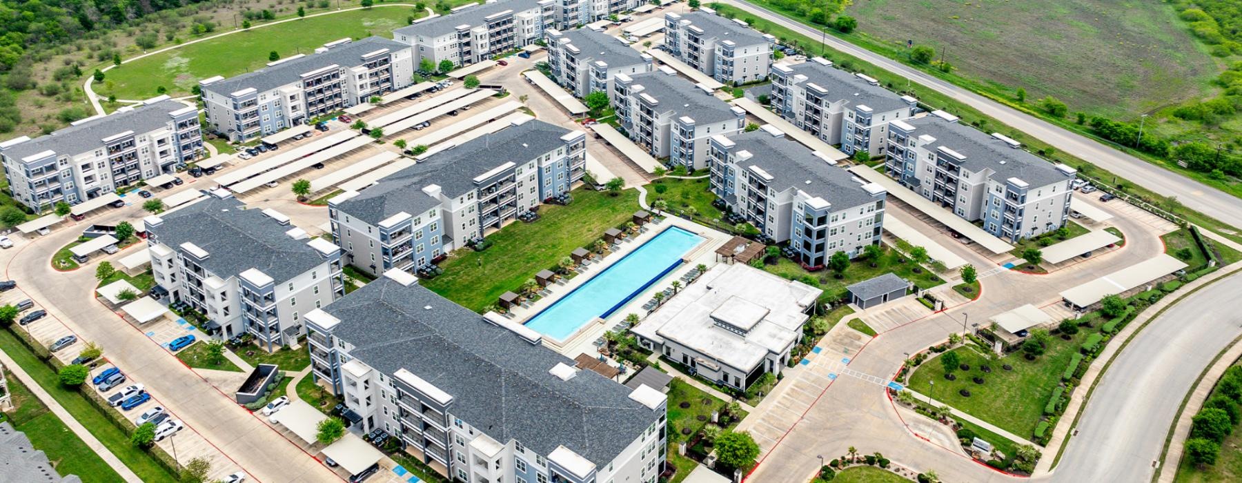 aerial view of a large building